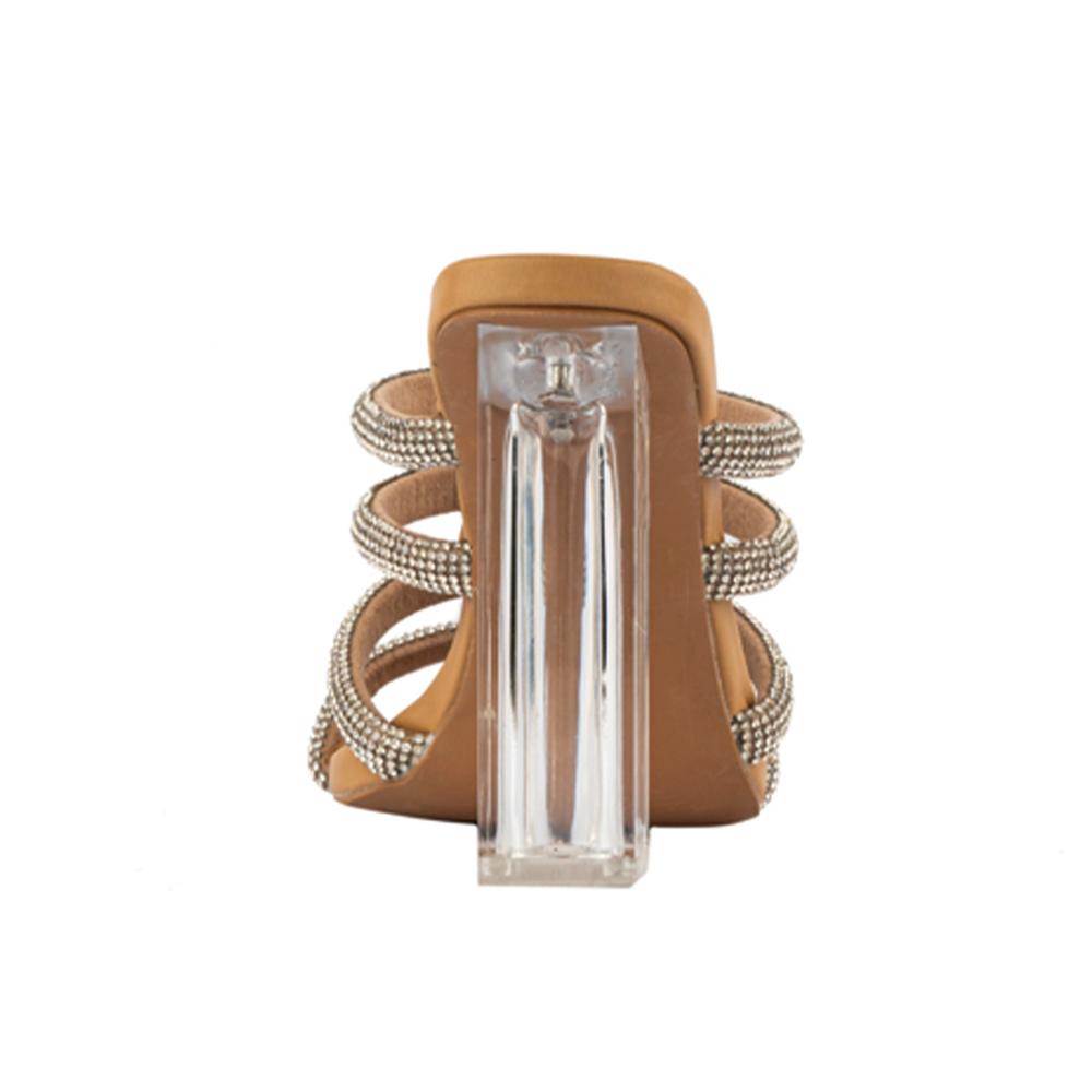 Foto 5 pulgar | Tacón Transparente Cristal 12cm Para Mujer Walki Camila Beige