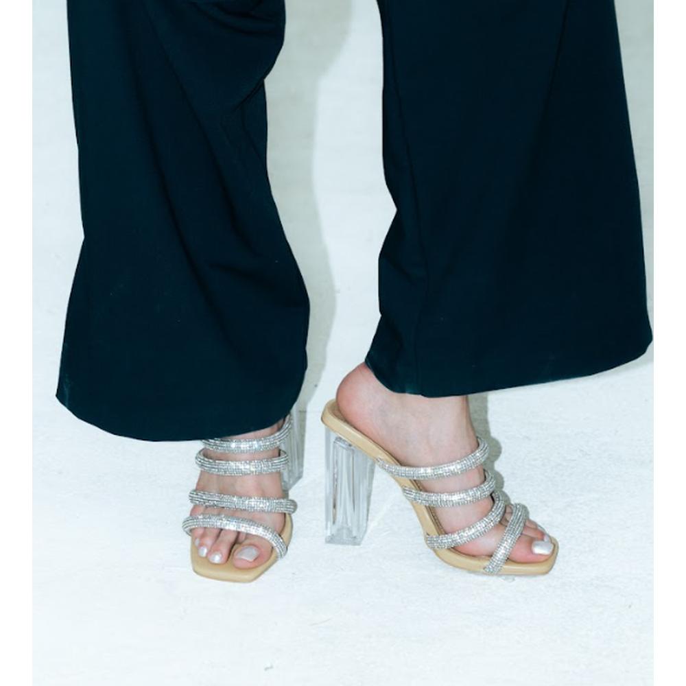 Foto 7 | Tacón Transparente Cristal 12cm Para Mujer Walki Camila Beige