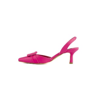 Foto 3 | Zapatilla Mule Puntal Casual 7cm Para Mujer Walki Lourdes Fucsia