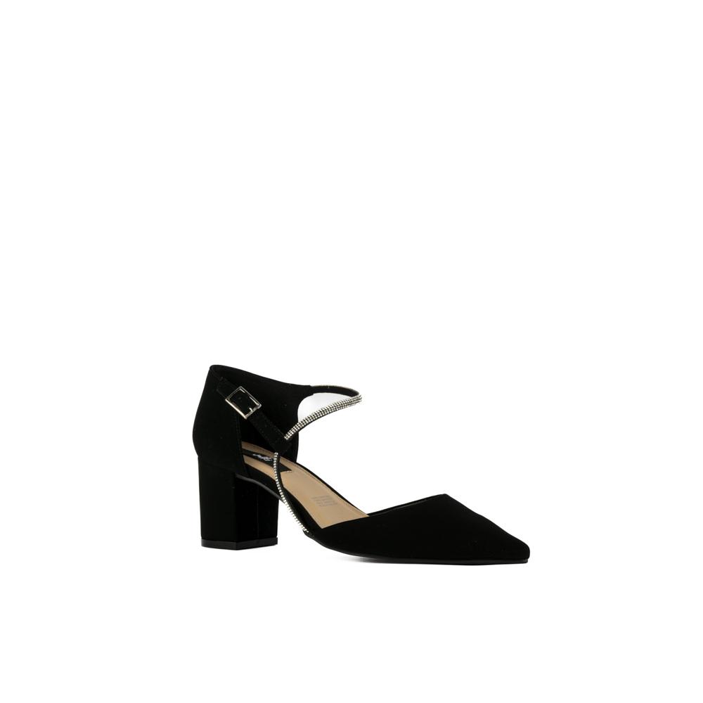 Foto 4 pulgar | Zapatilla Tacón Puntal Elegante 7cm Para Mujer Walki Bianca Negro