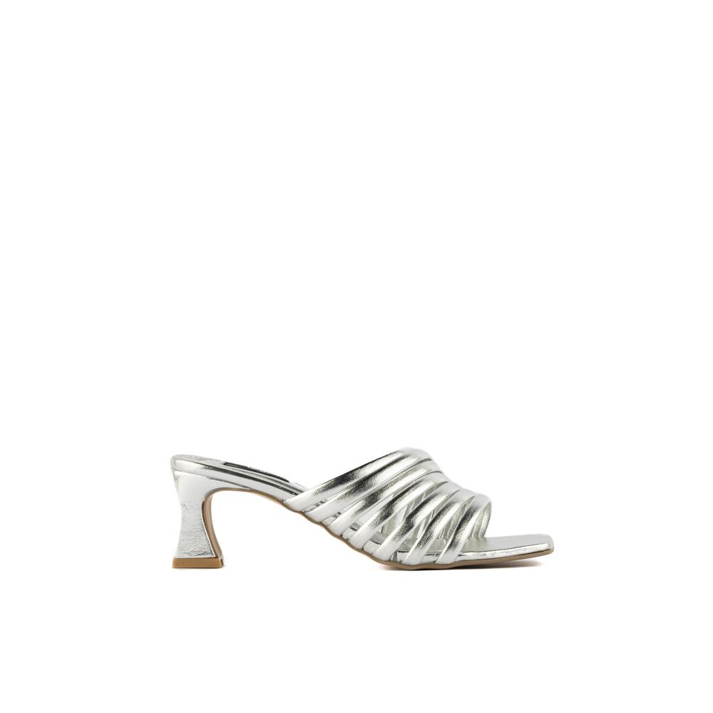 Foto 3 pulgar | Sandalia Tacón Multi Tiritas Bajo 7cm Para Mujer Walki Adela Plateado