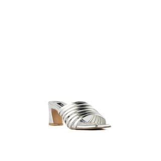 Foto 3 | Sandalia Tacón Multi Tiritas Bajo 7cm Para Mujer Walki Adela Plateado
