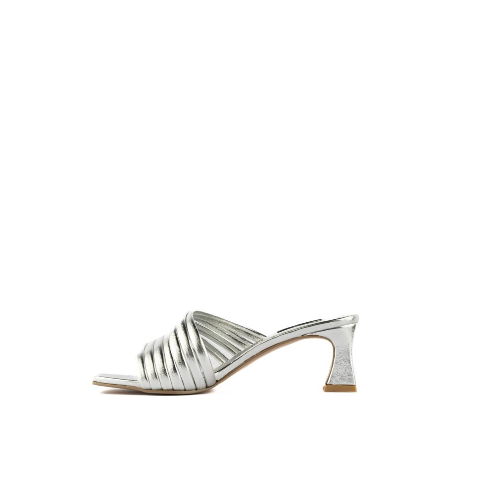 Foto 6 pulgar | Sandalia Tacón Multi Tiritas Bajo 7cm Para Mujer Walki Adela Plateado