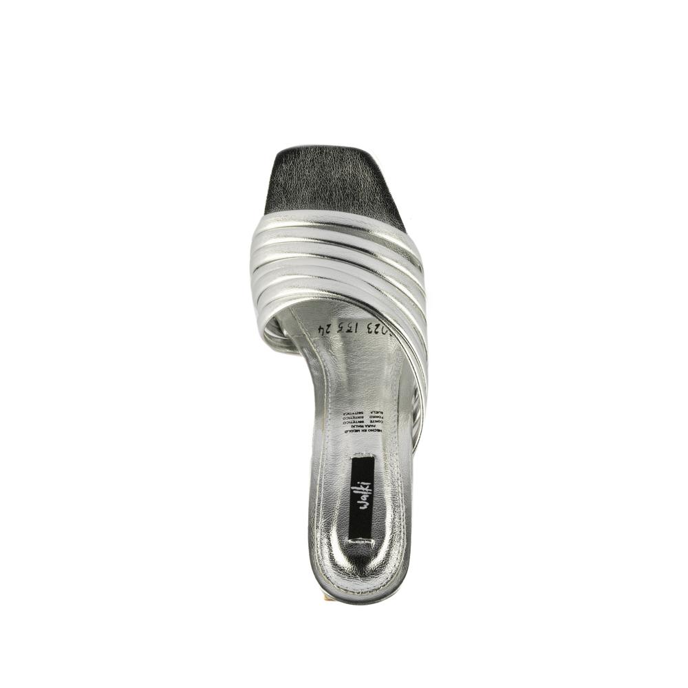 Foto 8 pulgar | Sandalia Tacón Multi Tiritas Bajo 7cm Para Mujer Walki Adela Plateado