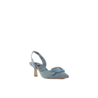 Foto 3 | Zapatilla Mule Puntal Casual 7cm Para Mujer Walki Lourdes Azul Petroleo