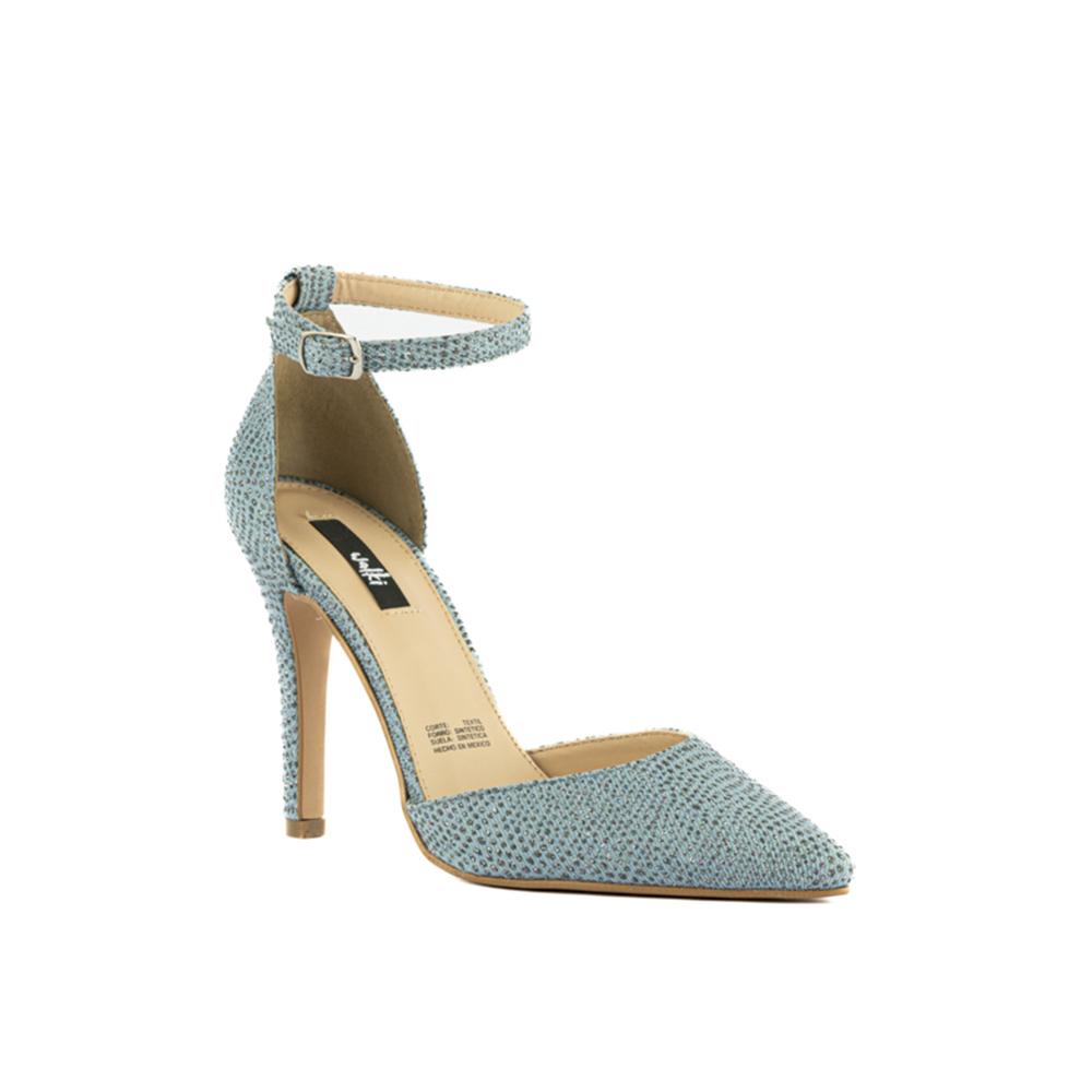 Foto 3 pulgar | Zapatilla Tacón Puntal Casual 10.5cm De Mujer Walki Walkiria Azul Petroleo