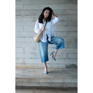 Foto 7 | Zapatilla Tacón Puntal Casual 10.5cm De Mujer Walki Walkiria Azul Petroleo