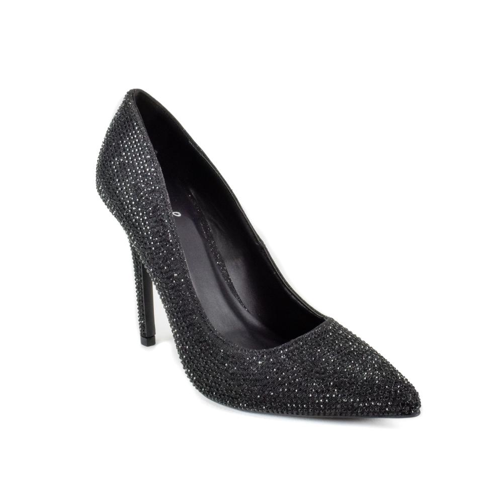 Zapatilla Tacón Puntal Casual 11cm Para Mujer Walki Wendy Negro