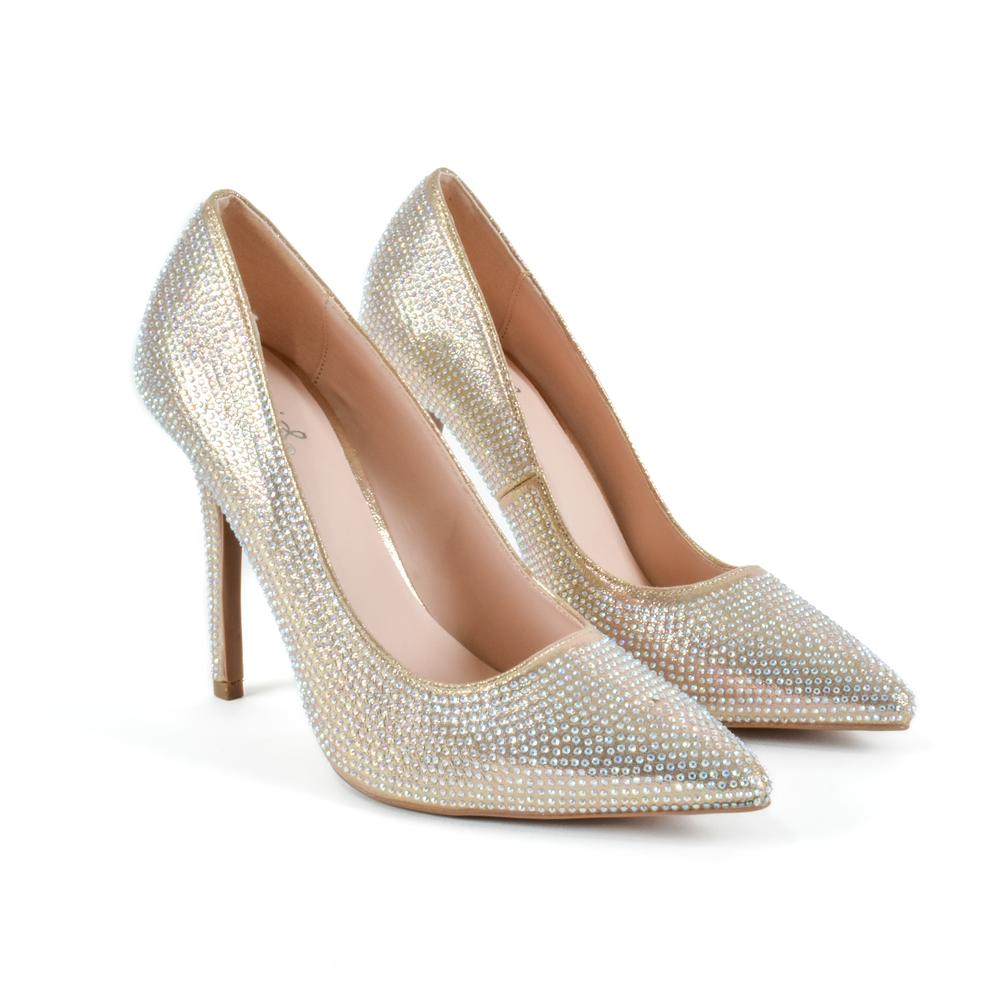 Foto 3 pulgar | Zapatilla Tacón Puntal Casual 11cm Para Mujer Walki Wendy Dorado