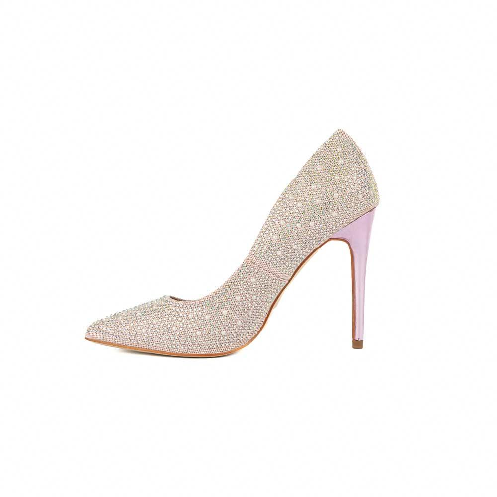 Foto 4 pulgar | Zapatilla Tacón Puntal Casual 11cm Para Mujer Walki Wendy Rosa