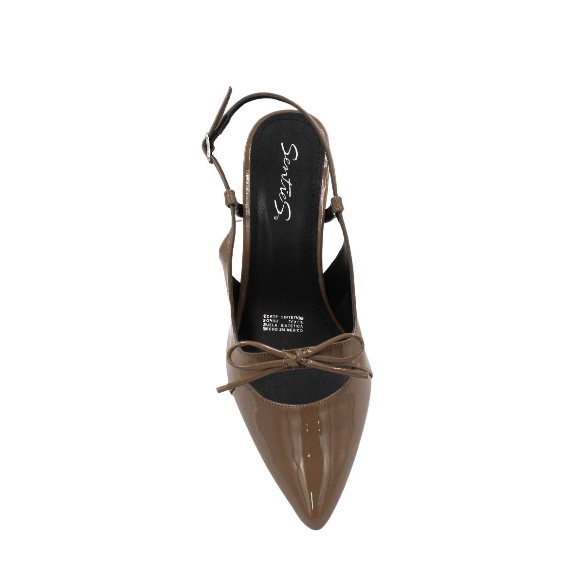 Foto 7 pulgar | Zapatillas Puntales Destalonadas Con Tacón Bajito Y Moño Fernanda