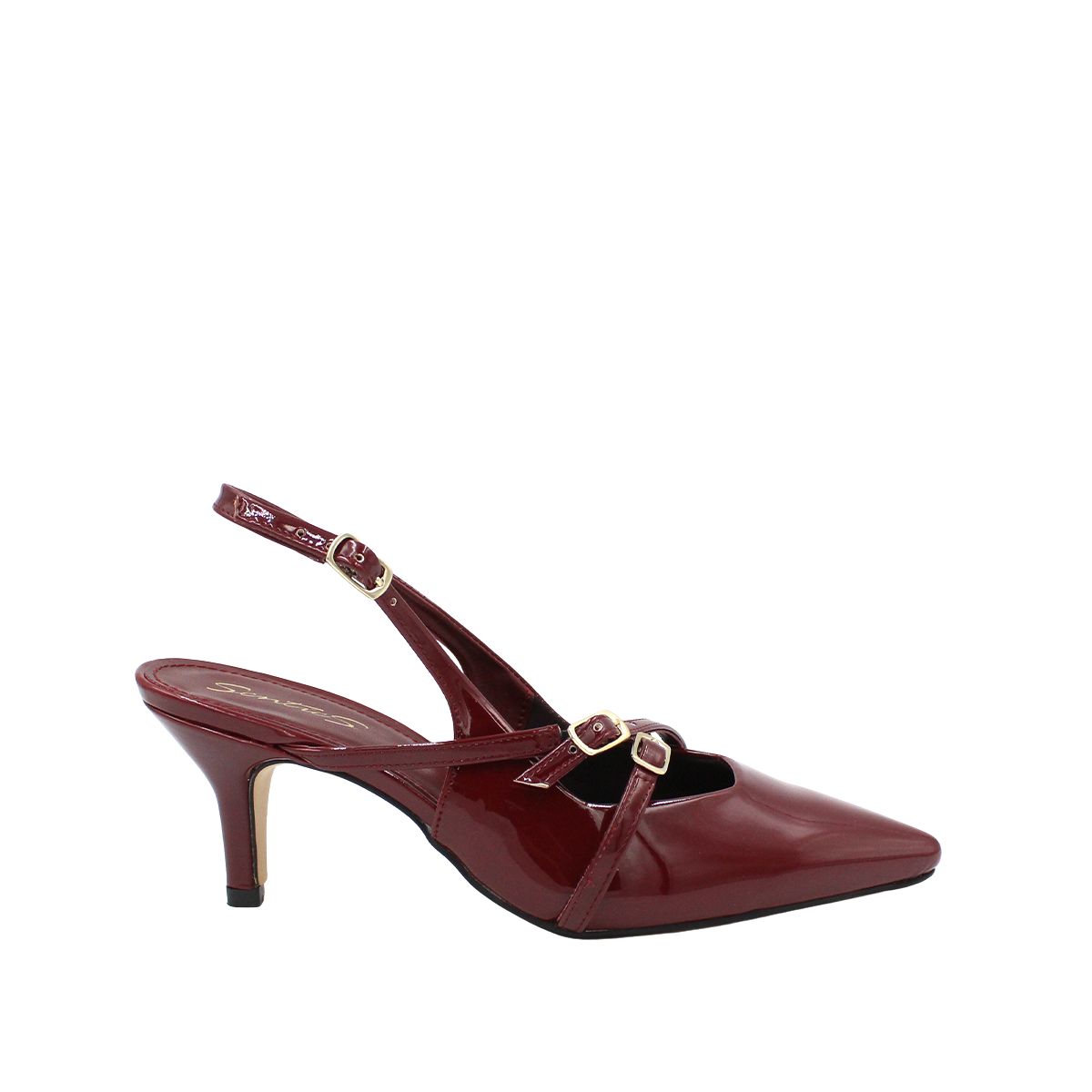 Foto 1 | Zapatillas Puntales De Tacón Bajito Mary Jane Con Doble Hebilla Liliana