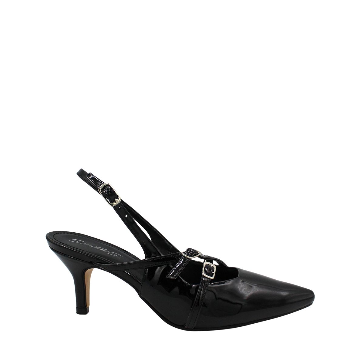 Foto 1 | Zapatillas Puntales De Tacón Bajito Mary Jane Con Doble Hebilla Liliana