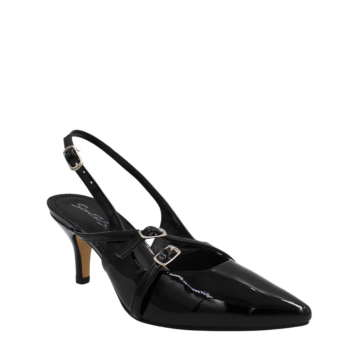 Foto 2 | Zapatillas Puntales De Tacón Bajito Mary Jane Con Doble Hebilla Liliana