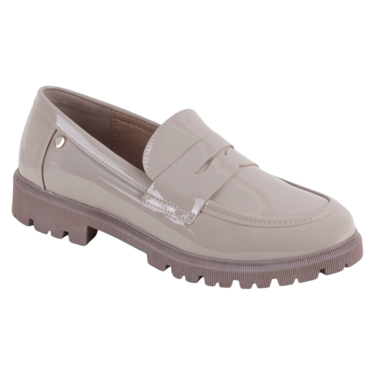 Mocasines Exterior Charol Color Beige Para Mujer De Rbcollection