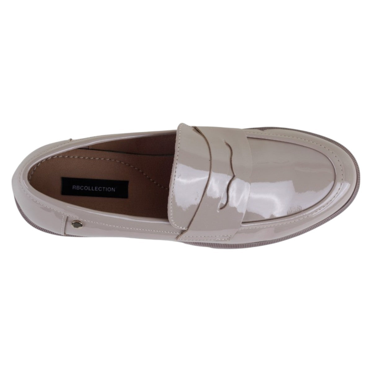 Foto 4 pulgar | Mocasines Exterior Charol Color Beige Para Mujer De Rbcollection
