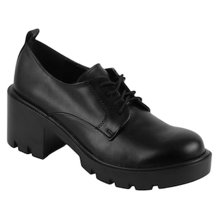 Foto 1 | Botín Con Tacón Exterior Piel Vegana Color Negro Para Mujer De Rbcollection