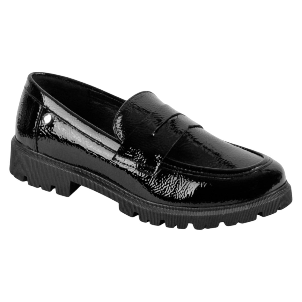Mocasines Exterior Charol Color Negro Para Mujer De Rbcollection