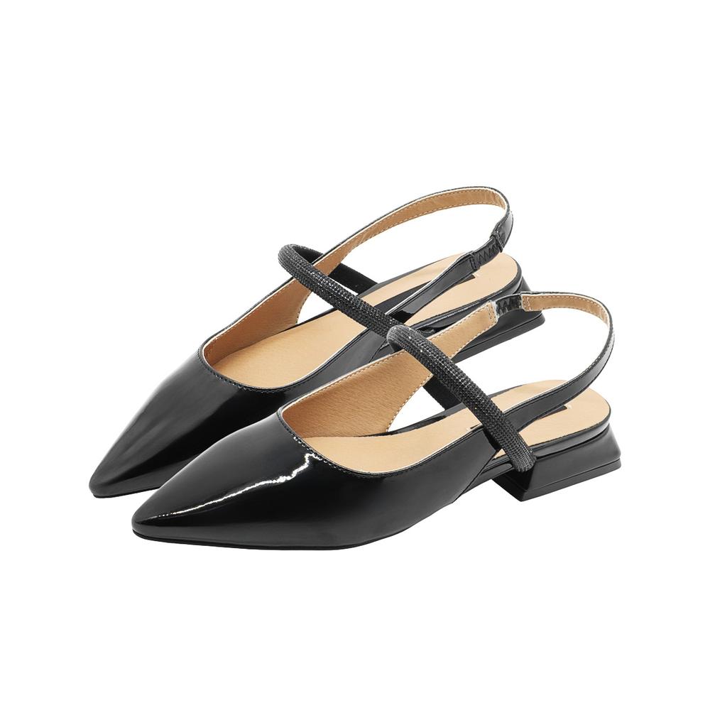 Foto 6 | Flat Balerina Dama Color Negro Tacon Ancho Salamandra Correa Negro