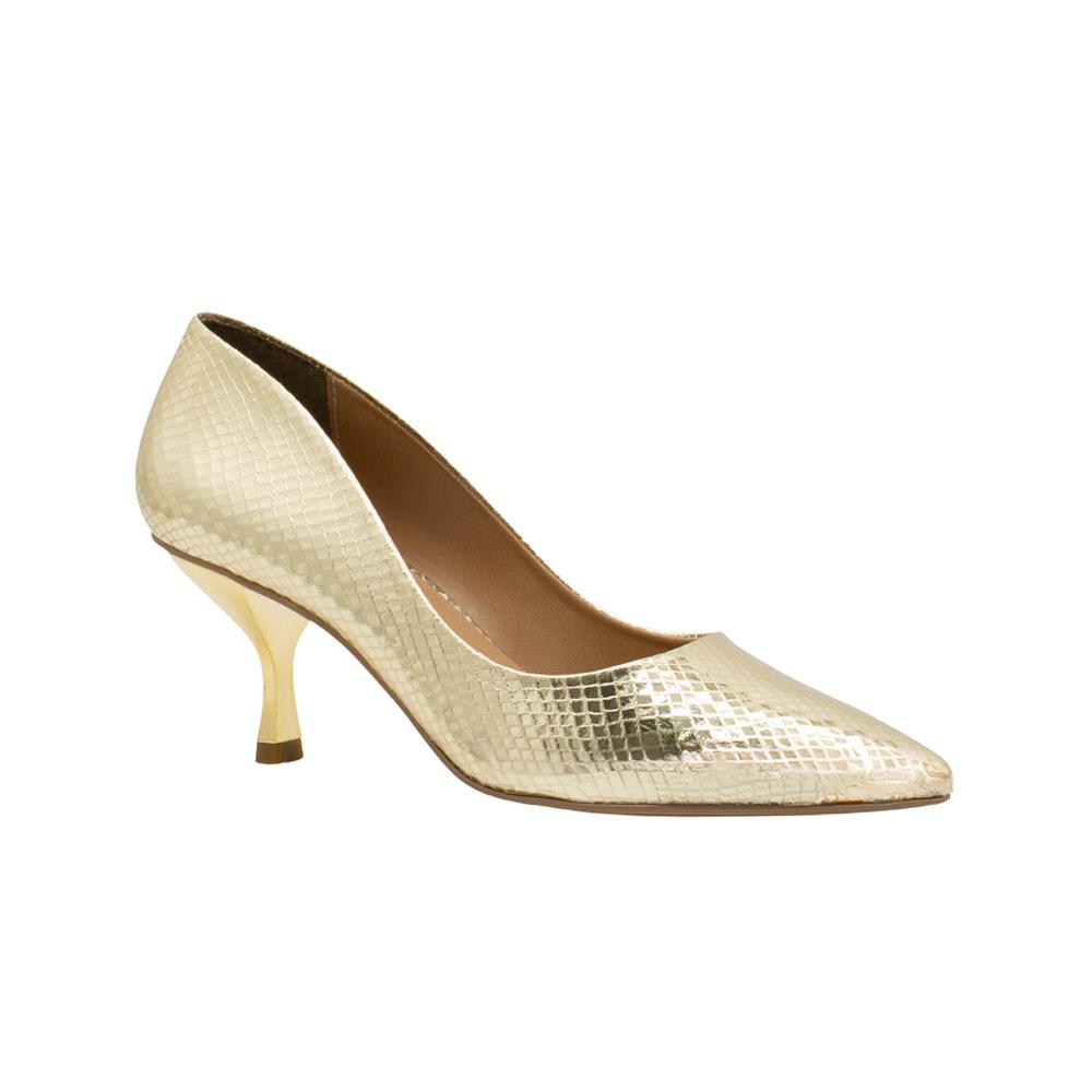 Zapatilla Salamandra  Para Dama Stiletto Oro Ingles Dorado