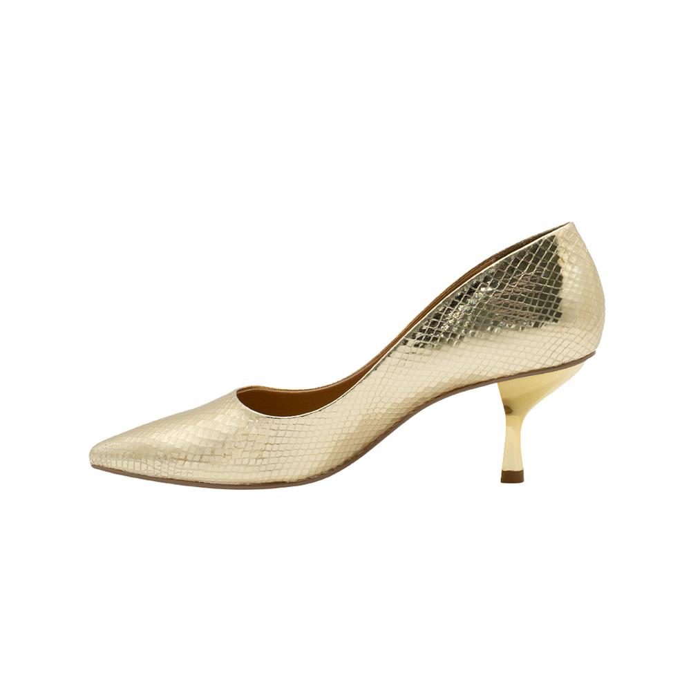 Foto 3 pulgar | Zapatilla Salamandra  Para Dama Stiletto Oro Ingles Dorado