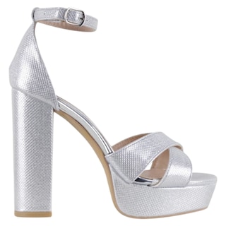 Foto 3 | Sandalia Con Tacón Exterior Sintético Color Plata Para Mujer De Rbcollection