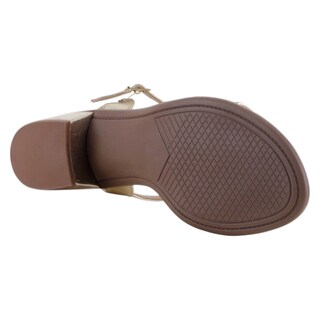 Foto 4 | Sandalia Con Tacón Exterior Sintético Color Dorado Para Mujer De Rbcollection