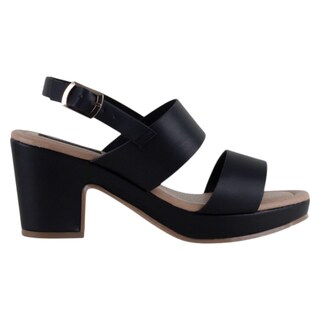 Foto 2 | Sandalia Con Tacón Exterior Piel Vegana Color Negro Para Mujer De Rbcollection