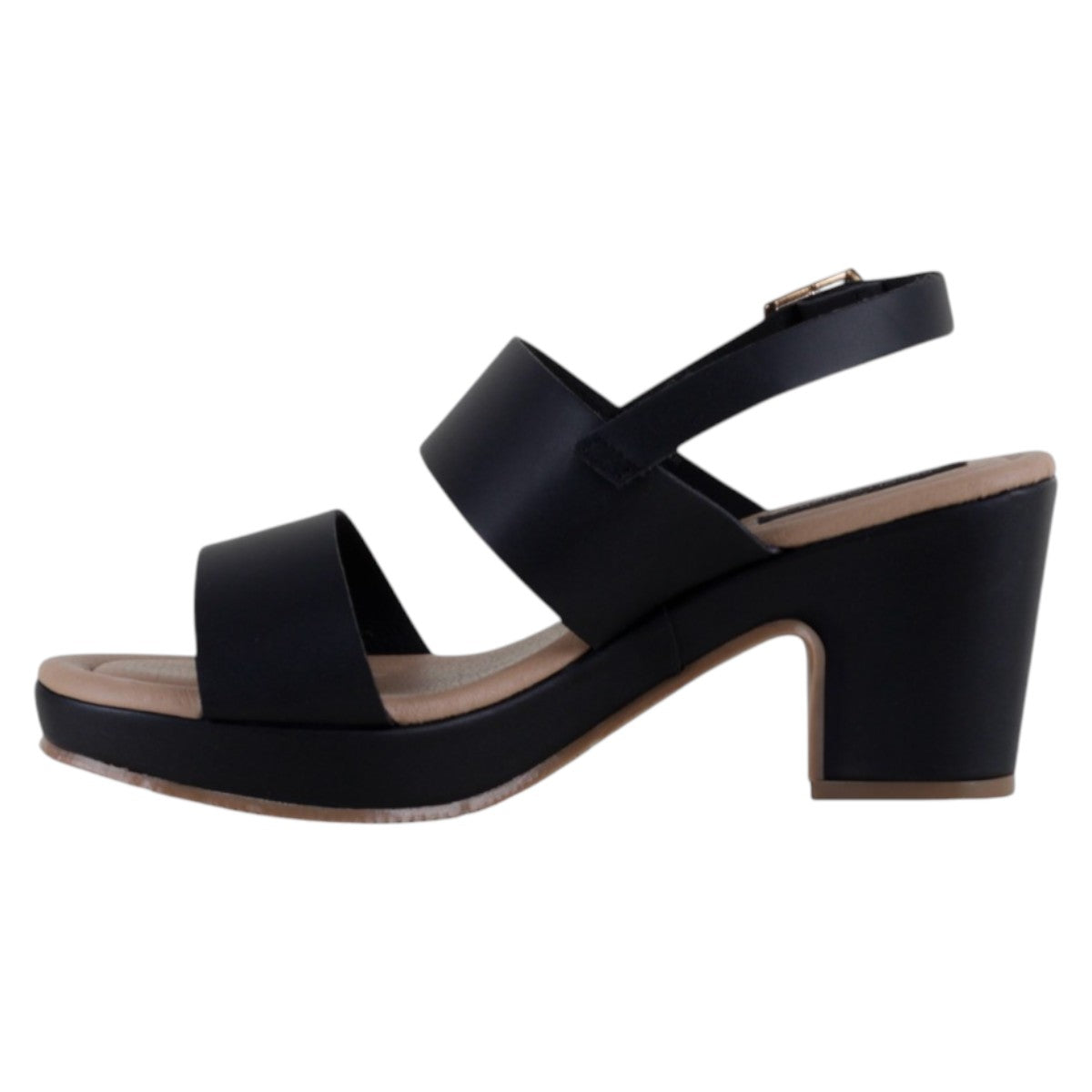 Foto 4 pulgar | Sandalia Con Tacón Exterior Piel Vegana Color Negro Para Mujer De Rbcollection