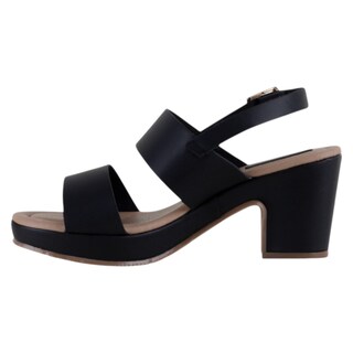 Foto 3 | Sandalia Con Tacón Exterior Piel Vegana Color Negro Para Mujer De Rbcollection