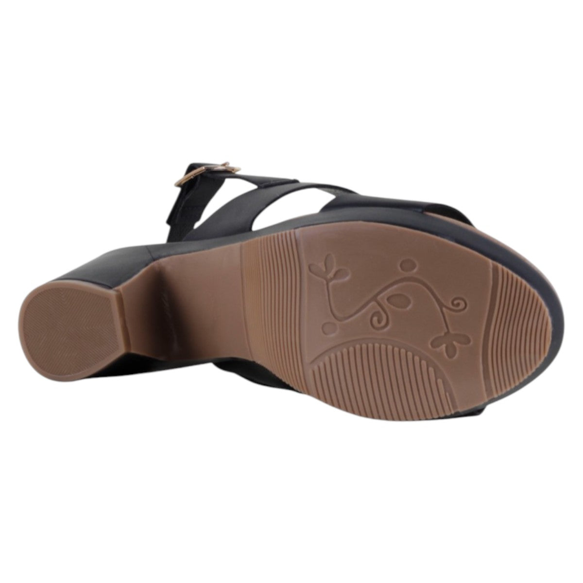 Foto 5 pulgar | Sandalia Con Tacón Exterior Piel Vegana Color Negro Para Mujer De Rbcollection