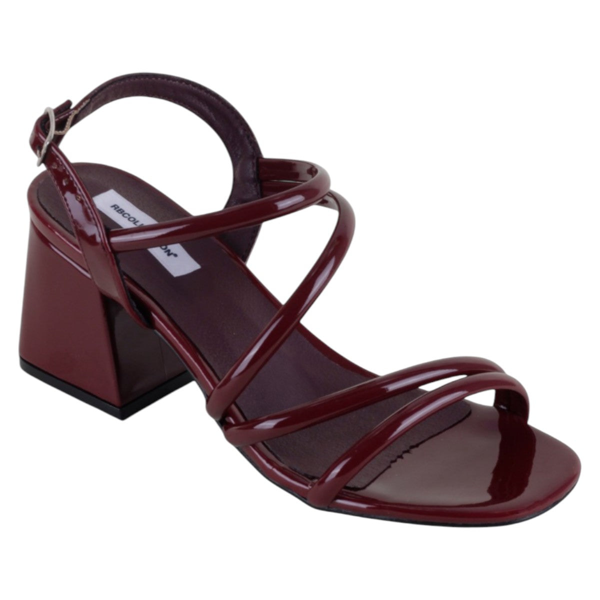 Sandalia Con Tacón Exterior Charol Color Rojo Para Mujer De Rbcollection