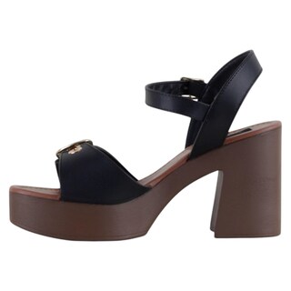 Foto 3 | Sandalia Con Tacón Exterior Piel Vegana Color Negro Para Mujer De Rbcollection