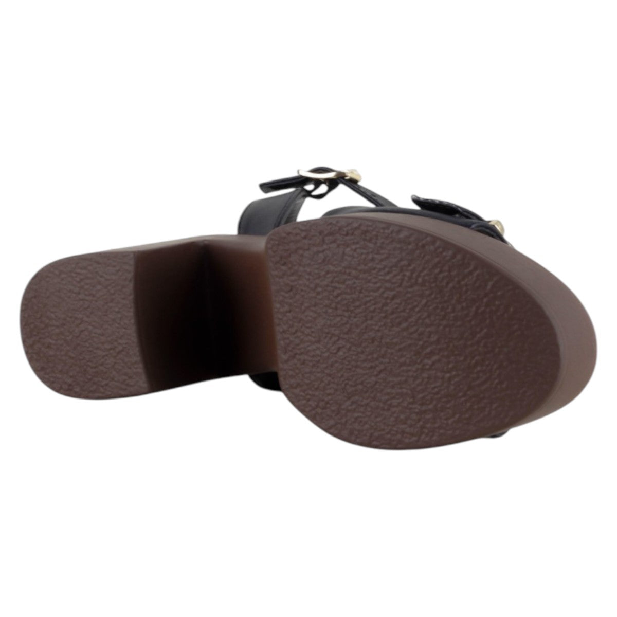 Foto 5 pulgar | Sandalia Con Tacón Exterior Piel Vegana Color Negro Para Mujer De Rbcollection