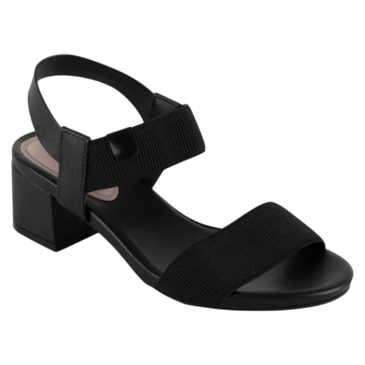 Sandalia Con Tacón Exterior Piel Vegana Color Negro Para Mujer De Rbcollection