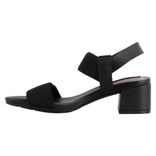 Foto 3 | Sandalia Con Tacón Exterior Piel Vegana Color Negro Para Mujer De Rbcollection