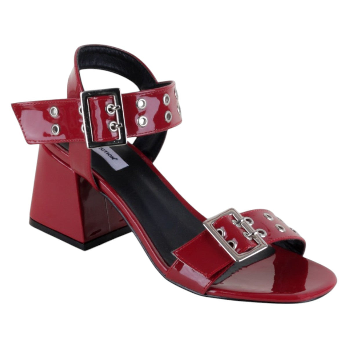 Sandalia Con Tacón Exterior Charol Color Rojo Para Mujer De Rbcollection