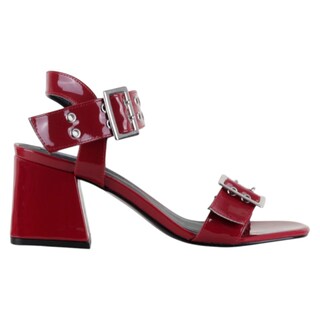 Foto 2 | Sandalia Con Tacón Exterior Charol Color Rojo Para Mujer De Rbcollection