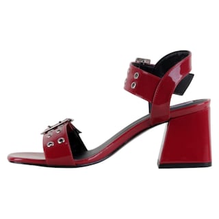 Foto 3 | Sandalia Con Tacón Exterior Charol Color Rojo Para Mujer De Rbcollection