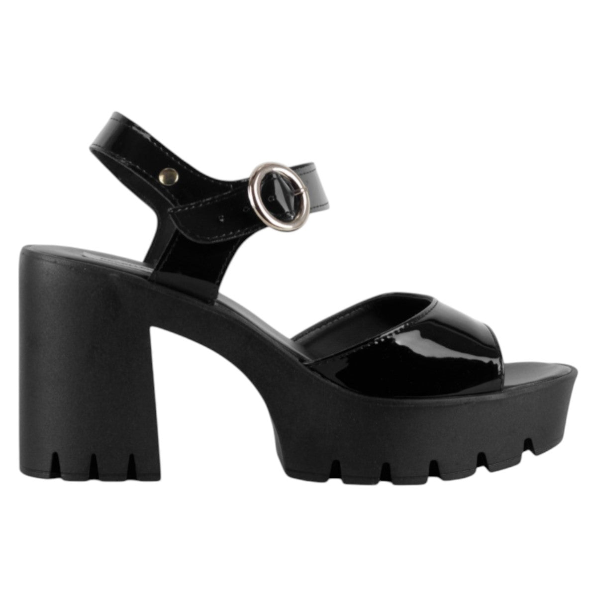 Foto 3 pulgar | Sandalia Con Tacón Exterior Charol Color Negro Para Mujer De Rbcollection