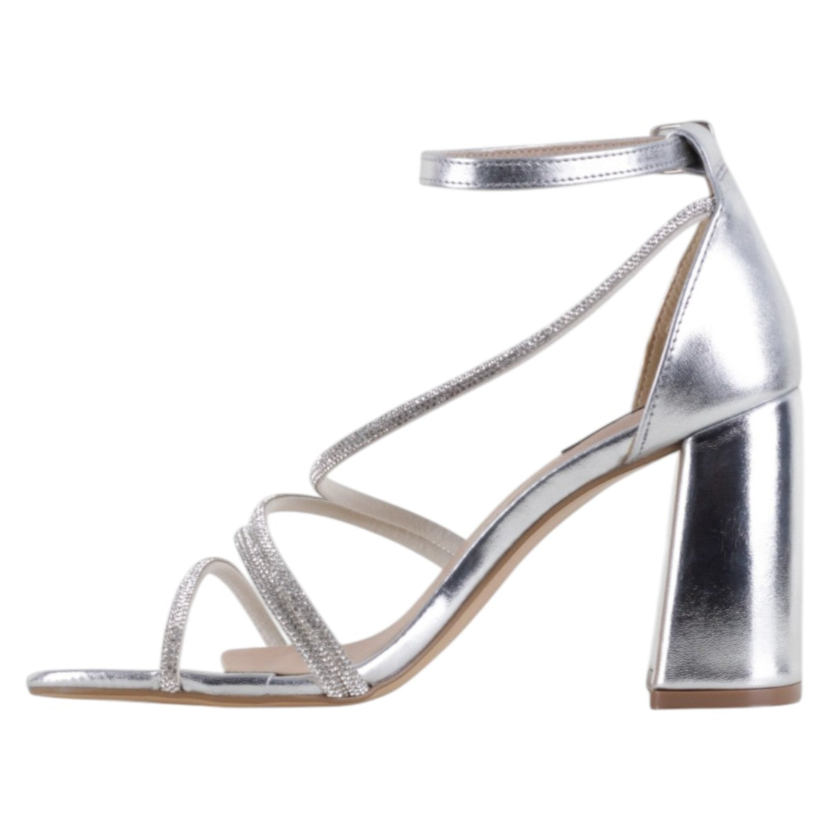 Foto 4 pulgar | Sandalia Con Tacón Exterior Sintético Color Plata Para Mujer De Rbcollection