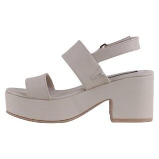 Foto 3 | Sandalia Con Tacón Exterior Piel Vegana Color Beige Para Mujer De Rbcollection