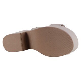 Foto 4 | Sandalia Con Tacón Exterior Piel Vegana Color Beige Para Mujer De Rbcollection