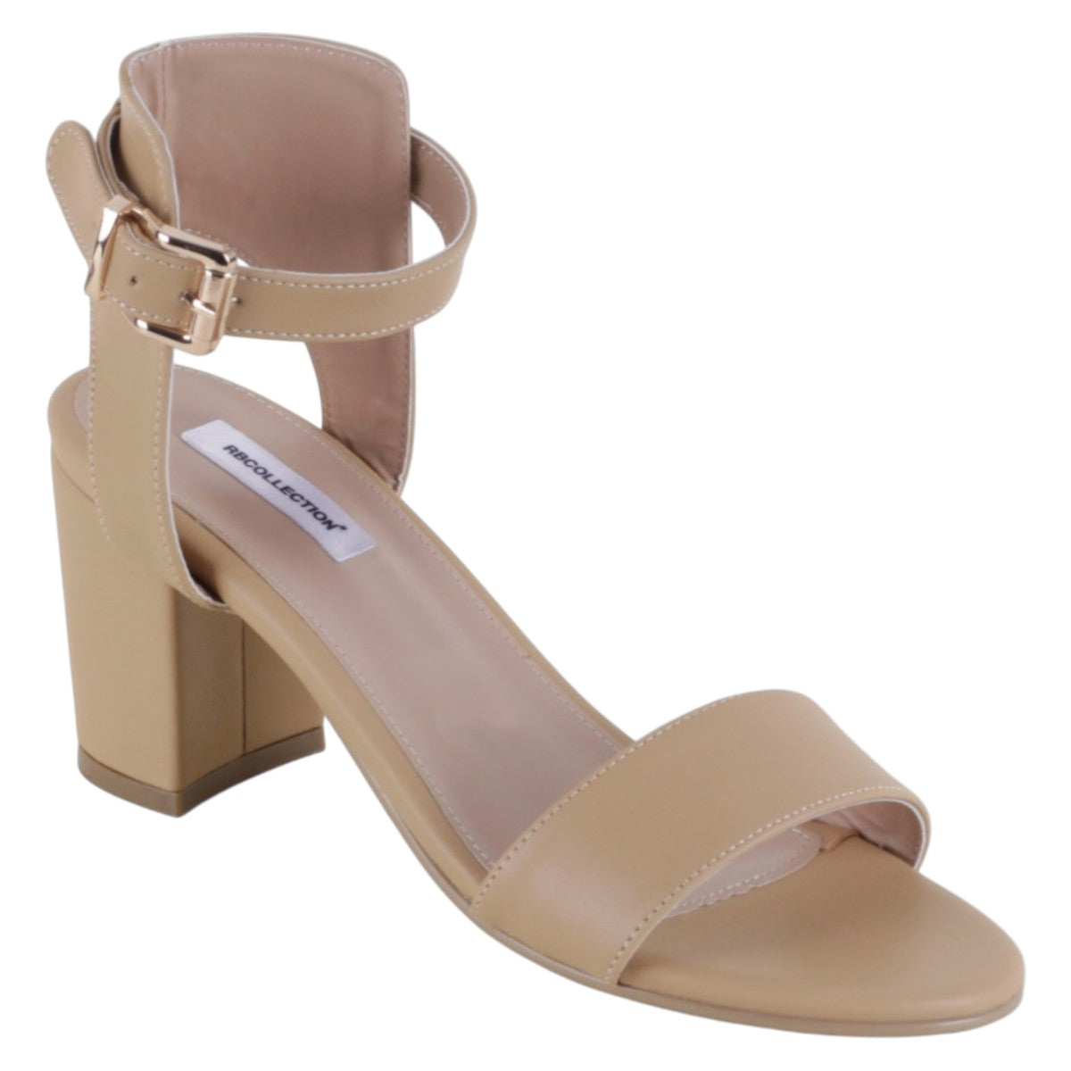 Sandalia Con Tacón Exterior Piel Vegana Color Café Para Mujer De Rbcollection