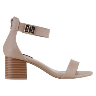 Foto 2 | Sandalia Con Tacón Exterior Piel Vegana Color Beige Para Mujer De Rbcollection