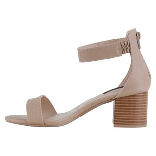 Foto 3 | Sandalia Con Tacón Exterior Piel Vegana Color Beige Para Mujer De Rbcollection