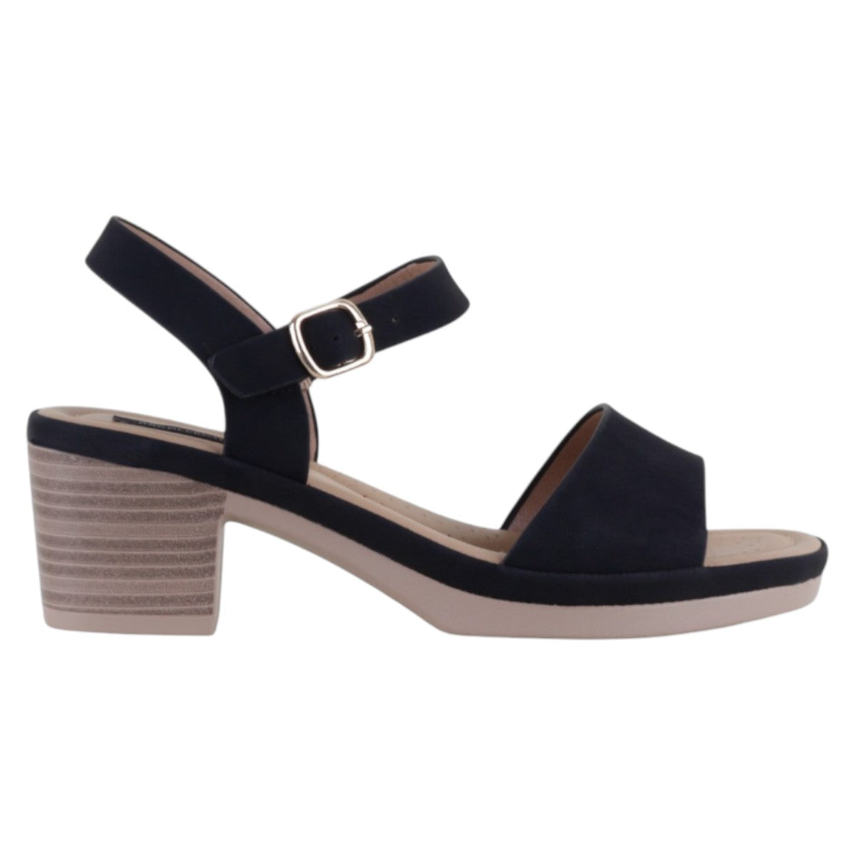 Foto 3 pulgar | Sandalia Con Tacón Exterior Textil Color Negro Para Mujer De Rbcollection