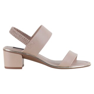 Foto 2 | Sandalia Con Tacón Exterior Piel Vegana Color Beige Para Mujer De Rbcollection