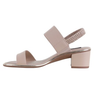 Foto 3 | Sandalia Con Tacón Exterior Piel Vegana Color Beige Para Mujer De Rbcollection