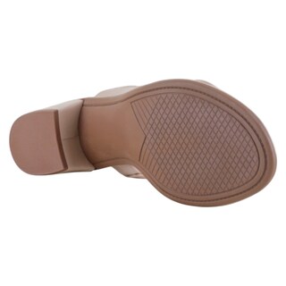 Foto 4 | Sandalia Con Tacón Exterior Piel Vegana Color Beige Para Mujer De Rbcollection